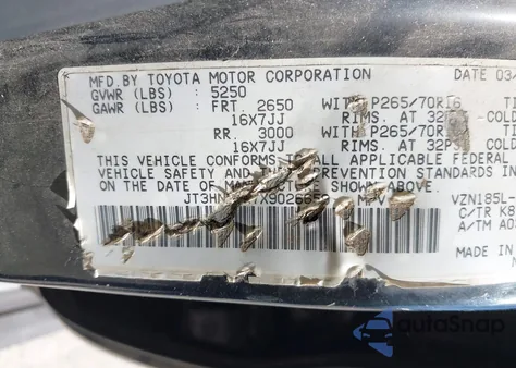 1999 Toyota 4Runner Limited V6 z USA, uszkodzony, nr VIN JT3HN87R7X9026659